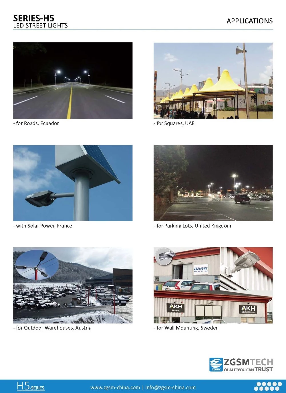 ZGSM Best Selling 200W LED Street Light with smart photocell and SPD for Car parking Lot